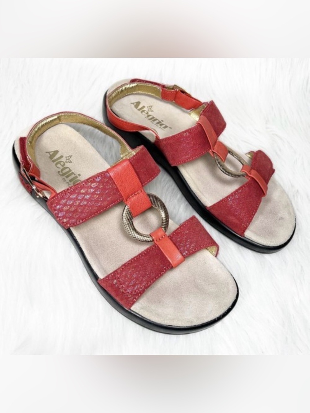 Alegria Julie Red Leather Slingback Memory Foam Comfort Sandals 40 (9)